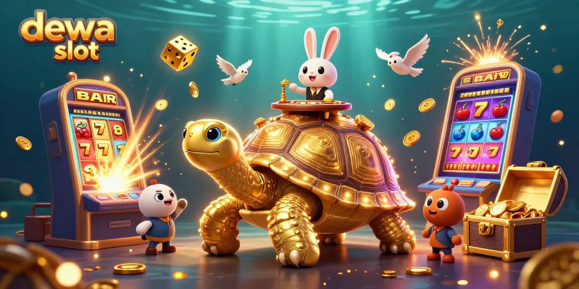 Experience the excitement of dewa slot with this dynamic casino-themed digital illustration.