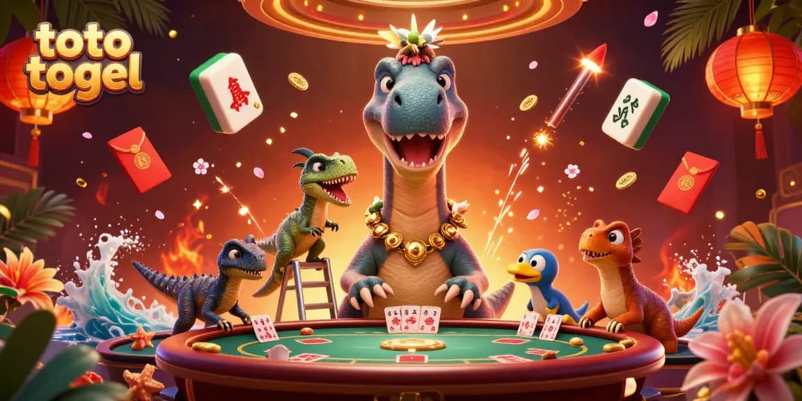 Experience the thrill of toto togel with vibrant designs of animated characters and casino elements.