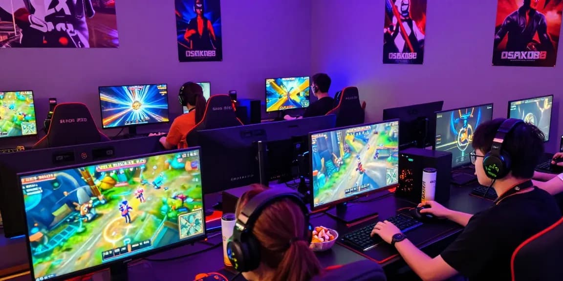 Engaged players enjoying the OSAKA88 gaming experience with vibrant graphics and thrilling atmosphere.