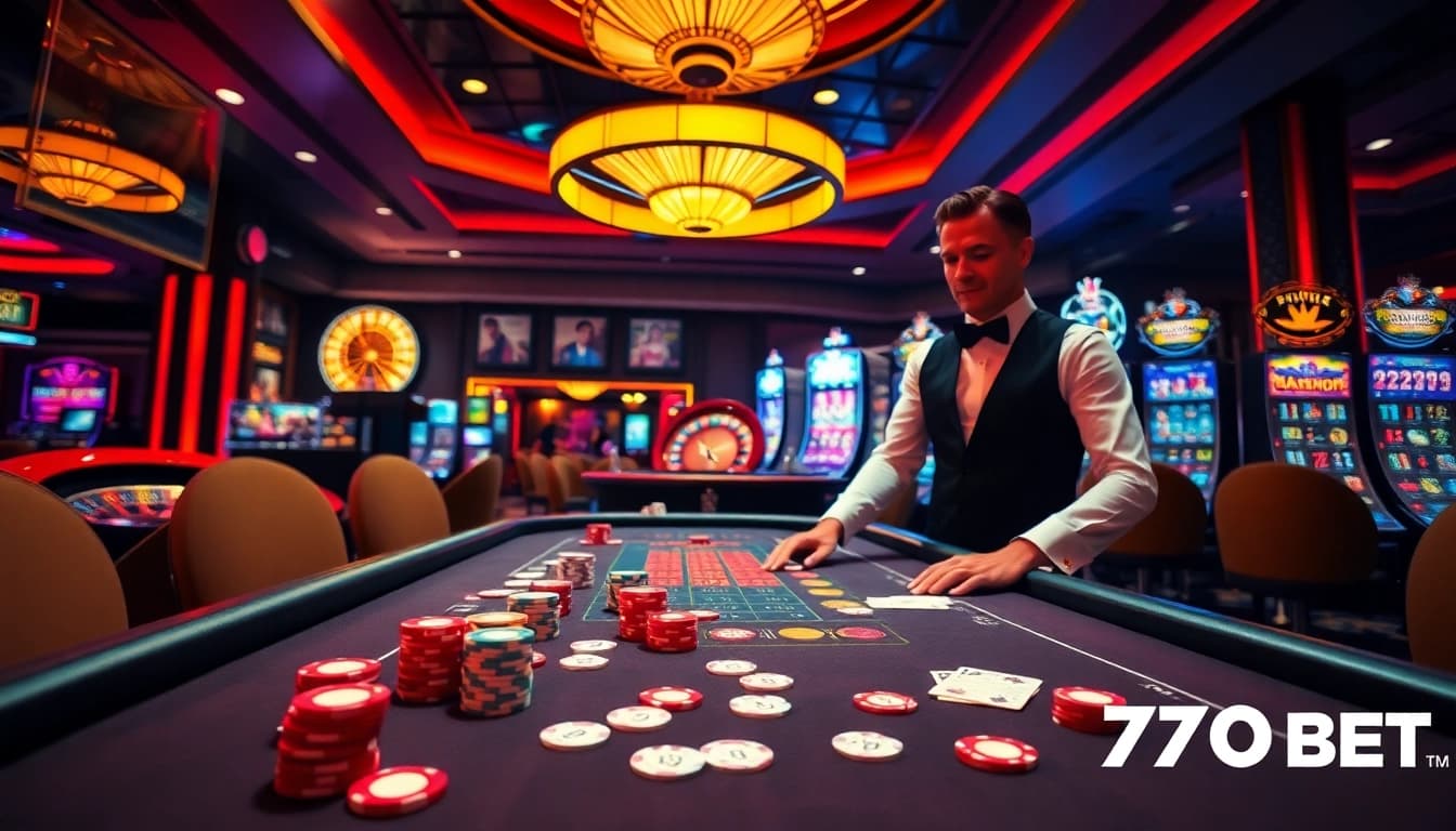 Experience the thrilling ambiance of 789 BET with engaging casino games and vibrant gaming tables.