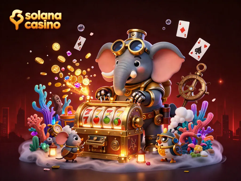 Experience thrilling action at the solana casino featuring steampunk characters and vibrant gaming elements.