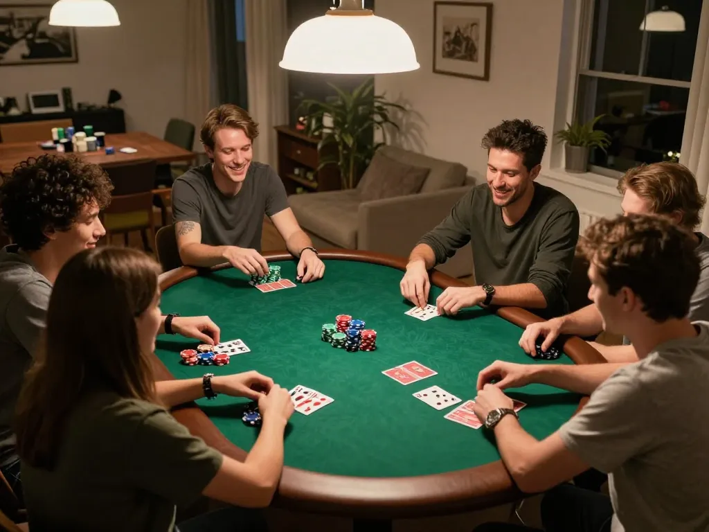 Engage in friendly competition with poker online games among friends at home.