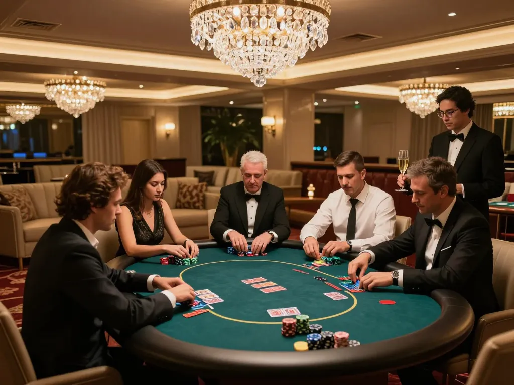 Experience high-stakes poker action in a luxurious VIP gaming area at vipwin casino.