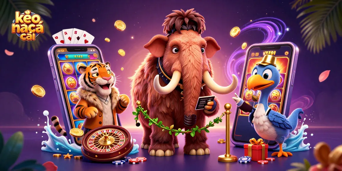 Immerse in kèo nhà cái strategies with a vibrant casino scene featuring unique characters and game elements.