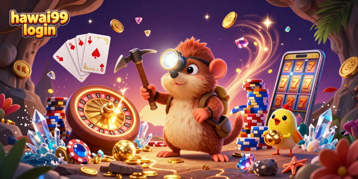 Experience the thrill of gaming with hawai99 login in this vibrant 3D casino scene.