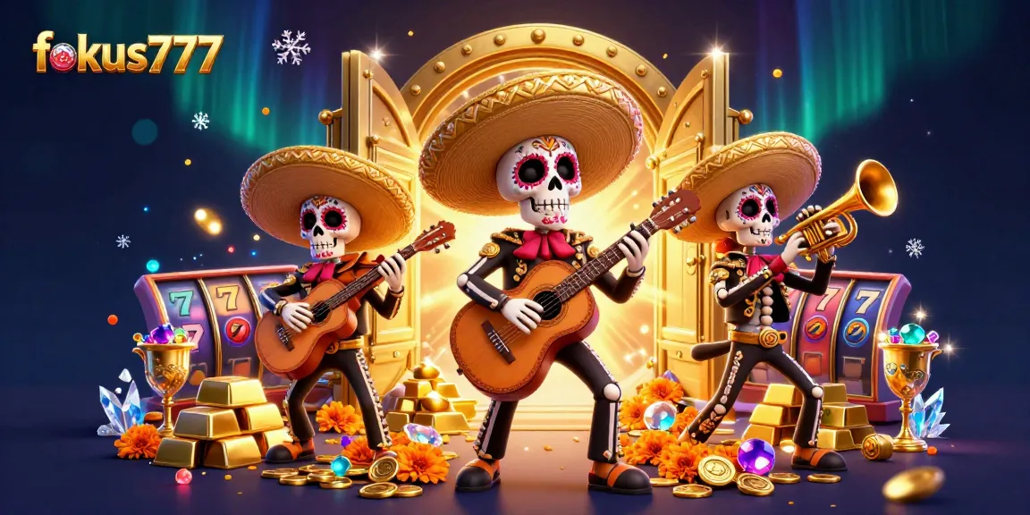 Engage with the world of fokus777 featuring animated mariachi band and casino elements.