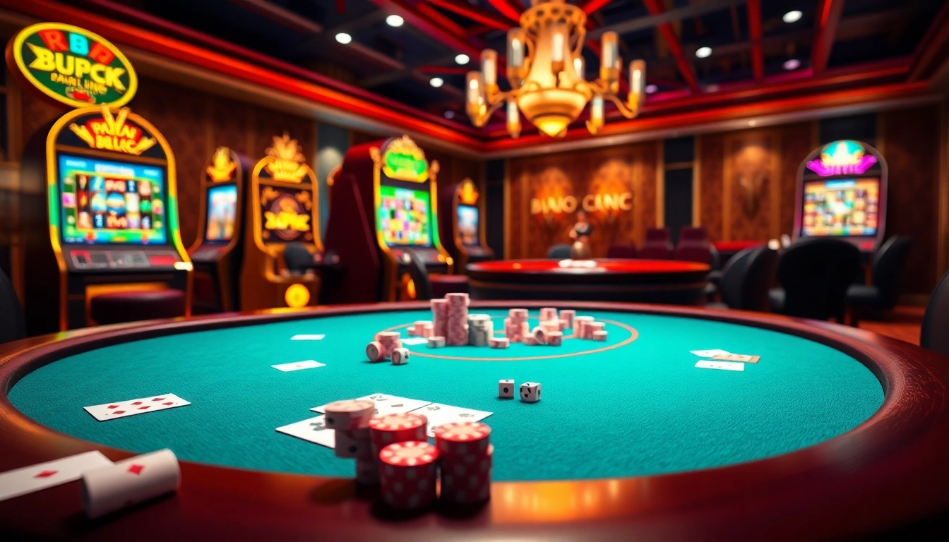RAJALUCK online gambling interface showcasing an exciting poker game with vibrant colors.