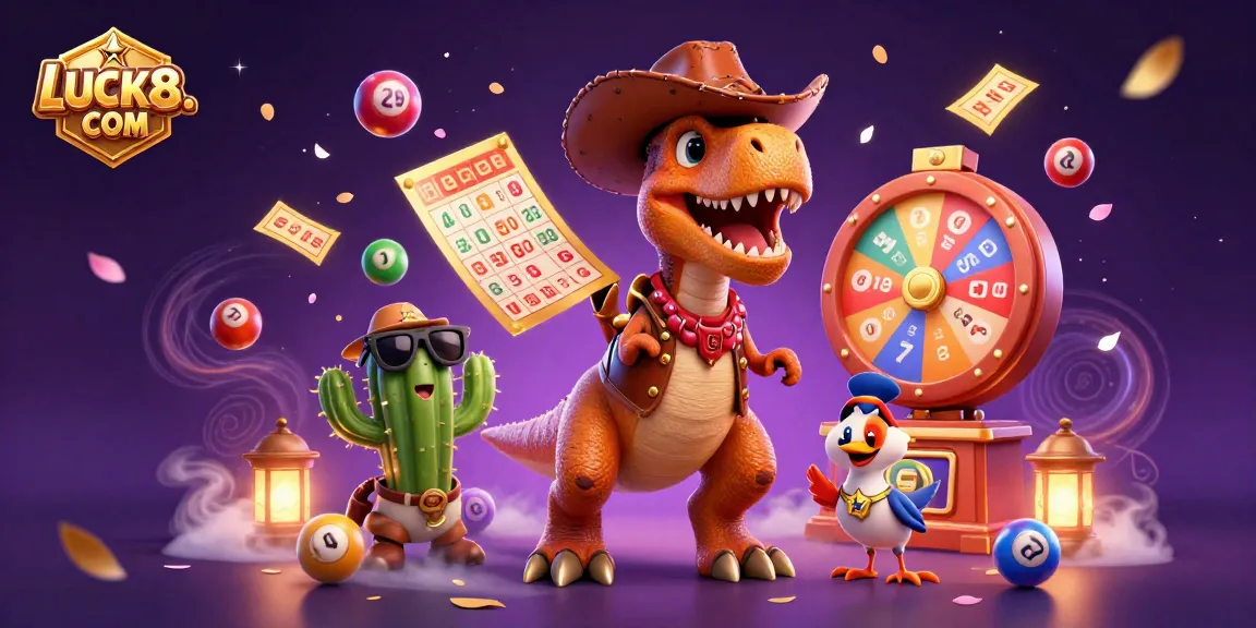 Engage with dynamic gameplay at LUCK8. COM featuring a colorful casino scene with exciting elements.