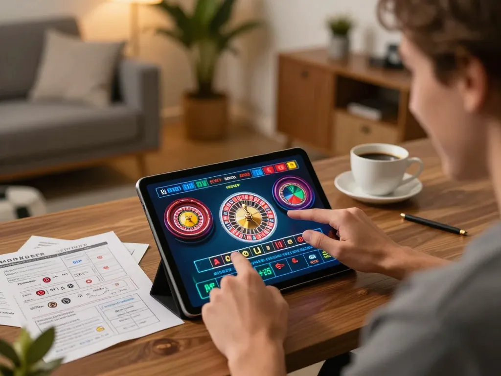 Engaging in online roulette gameplay at https://ulat123g.com/ with strategic notes displayed nearby
