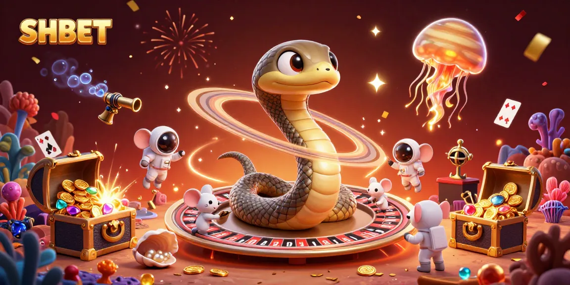 Experience thrilling gaming adventures with SHBET's engaging cosmic casino illustration.
