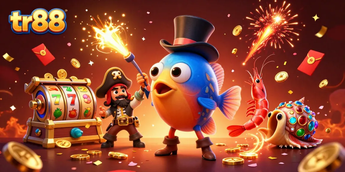 Engage with tr88's vibrant online slots featuring a whimsical anglerfish and coin treasures!