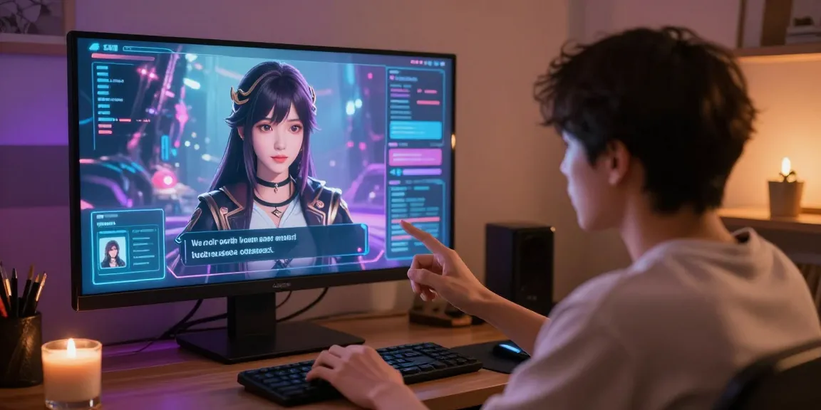 Engaging hentai AI chat interaction scene showcasing immersive character dialogue.