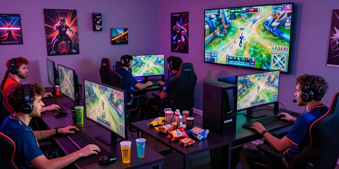 Engaged gamers enjoying coloksgp link alternatif in a vibrant gaming room.