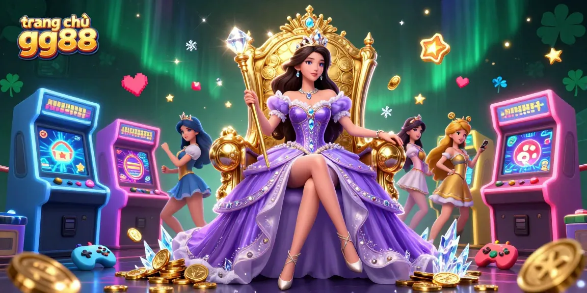 Spin and win at trang chủ gg88 with a dazzling illustrated casino scene featuring vibrant game elements.