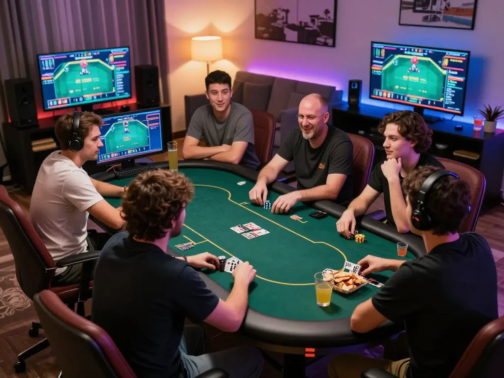 Engaging poker gameplay on Hay88 platform with players in a lively online casino environment