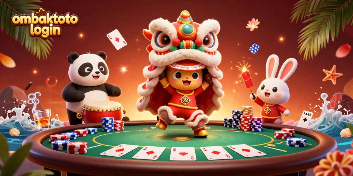 Experience thrilling ombaktoto login moments with a vibrant 3D casino celebration.