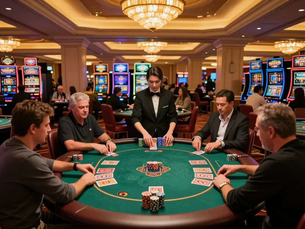 Players enjoying exciting games at Go88 casino, showcasing vibrant atmosphere and engaging card gameplay