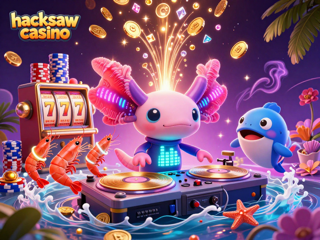 Experience the excitement at hacksaw casino with vibrant, dynamic 3D characters and gaming elements.