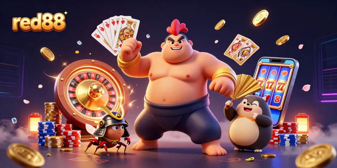 Experience red88’s vibrant casino action with engaging characters and dynamic games in a colorful setting.