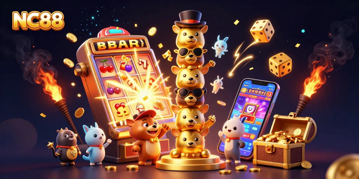Engage with thrilling casino games at NC88 featuring vibrant totem art and a jackpot explosion.