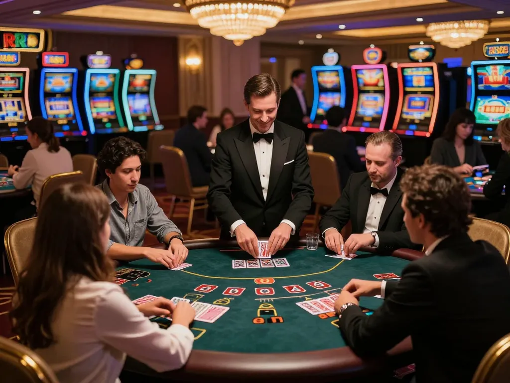 Players enjoying a thrilling blackjack game at RR88 live casino, showcasing a dynamic and engaging atmosphere.