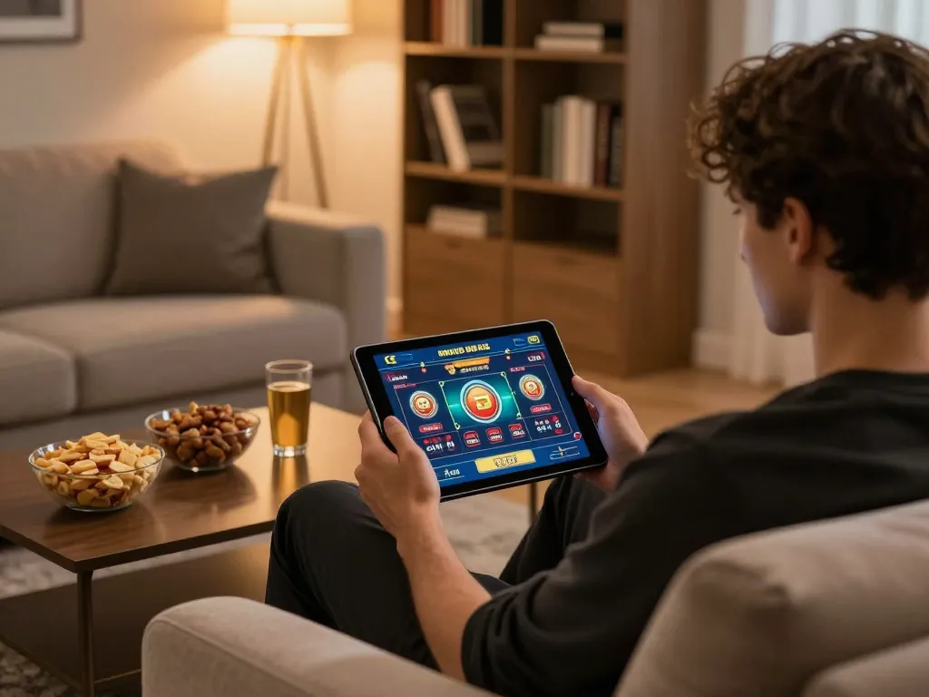 Engaging in TT88 online casino gaming from a comfortable home setup.