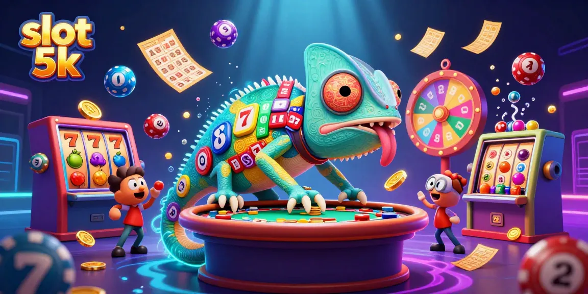 Spin to win big with slot 5k as the vibrant scene showcases casino excitement and rewards.