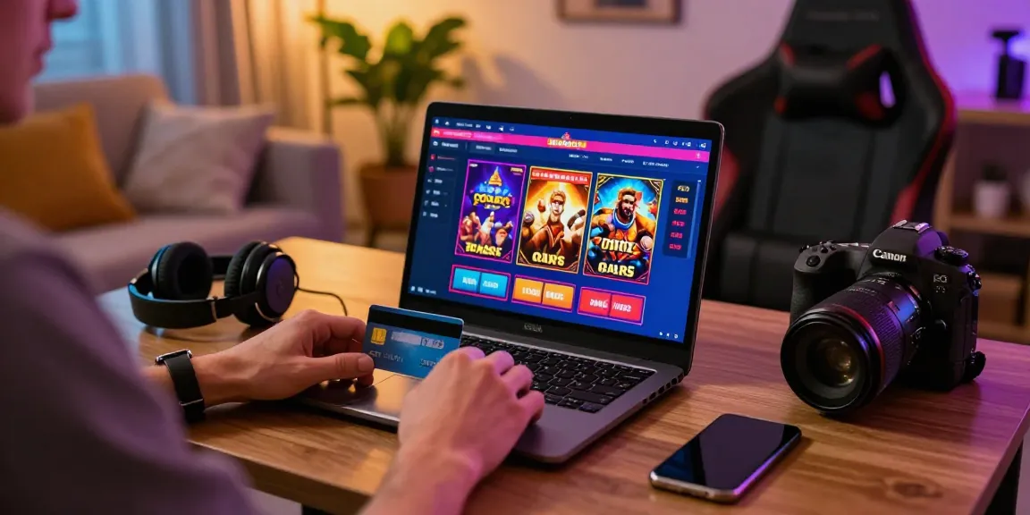 scoarch.org.uk highlights new credit card casinos with vibrant online gambling scene featuring player enjoying a modern casino experience