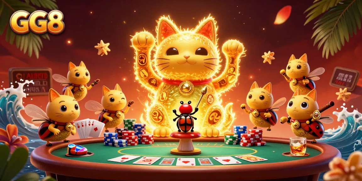 Engage in high-stakes gameplay at GG8 with a vibrant casino scene of luck and opportunity.