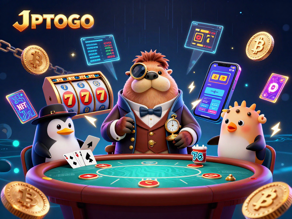 Engage with JPTOTO in a vibrant underwater casino scene featuring a walrus playing poker.