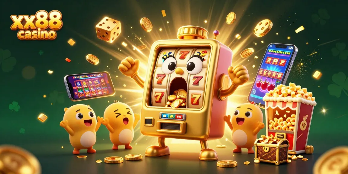 Experience the thrill at xx88 casino as the golden slot machine hits the jackpot!