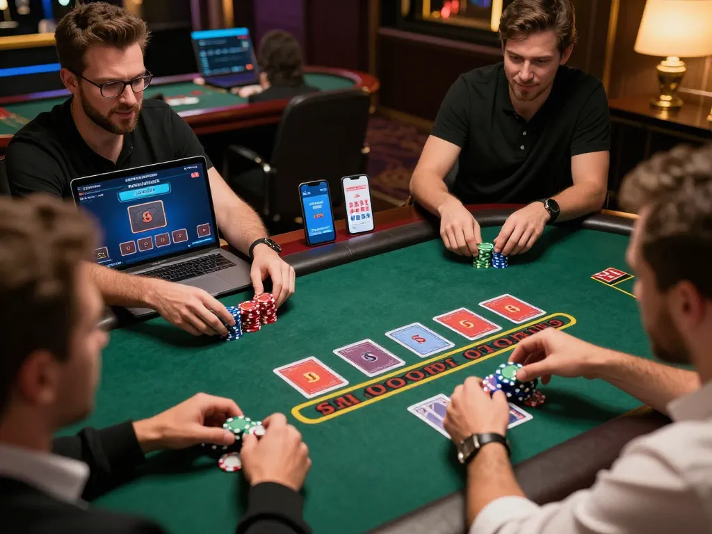 Players engaging in a live dealer game on king33 platform showcasing dynamic blackjack action