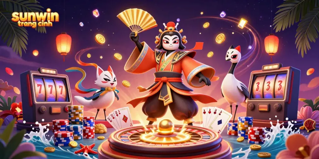 Experience the excitement of sunwin trang chính with 3D characters and vibrant gambling elements.