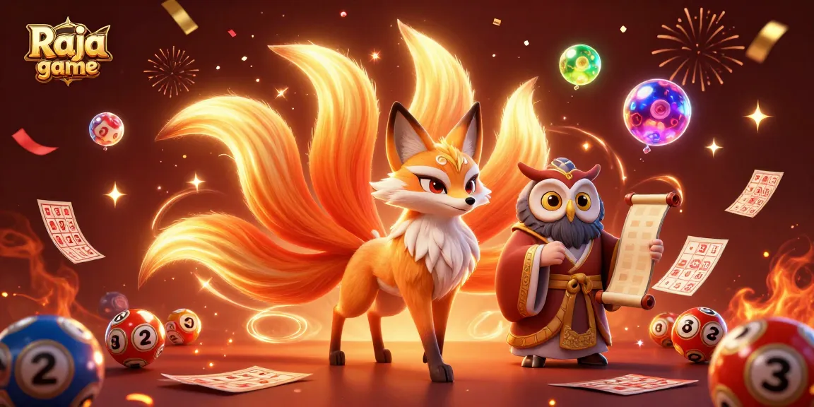 Engage in thrilling games with Raja game, a vibrant scene of lottery and bingo excitement illustrated