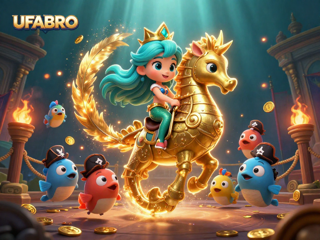 Experience thrilling betting adventures with UFABRO’s vibrant casino elements and engaging mermaid scene.