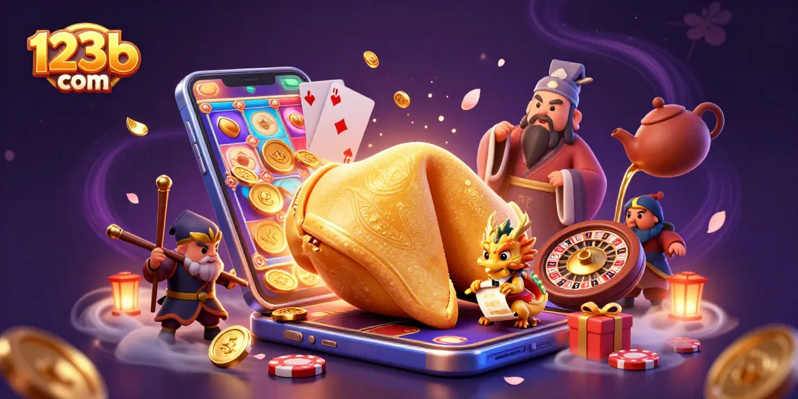 Experience thrilling entertainment at 123b com with a vibrant casino scene of gaming action and golden treasures.