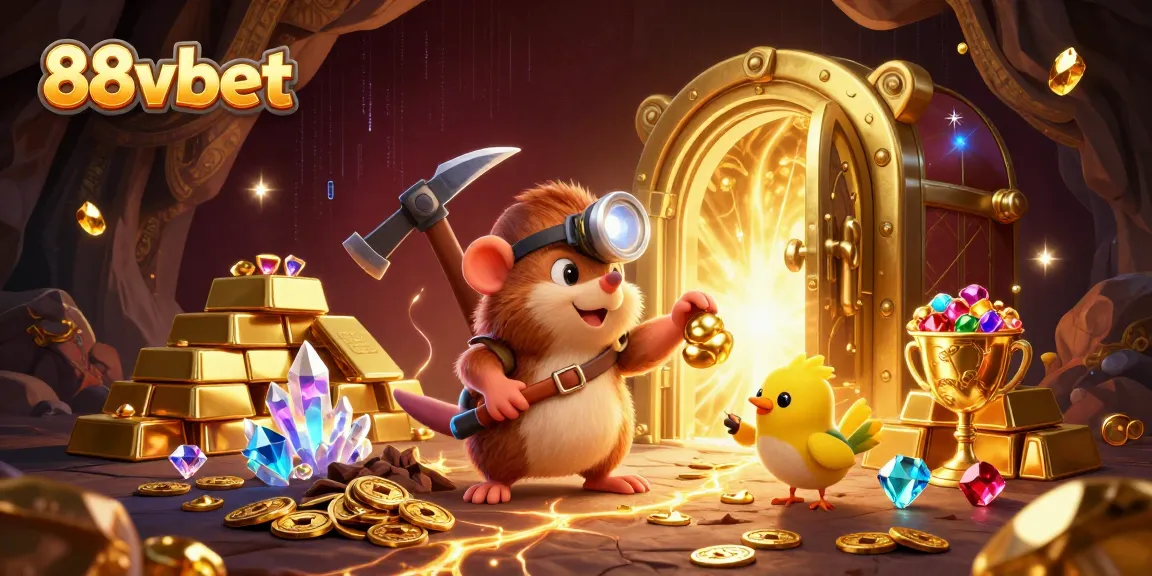 Join the treasure hunter mole and canary at 88vbet, mining thrilling jackpots in a vibrant casino world!
