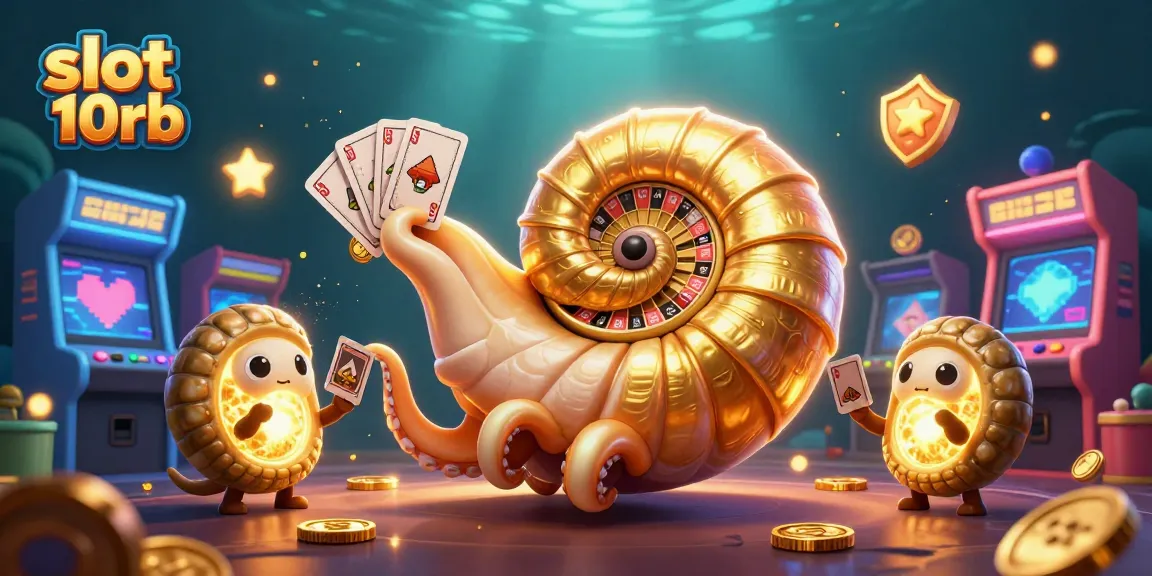 Experience exciting wins with slot 10rb in a vibrant, colorful 3D casino scene.
