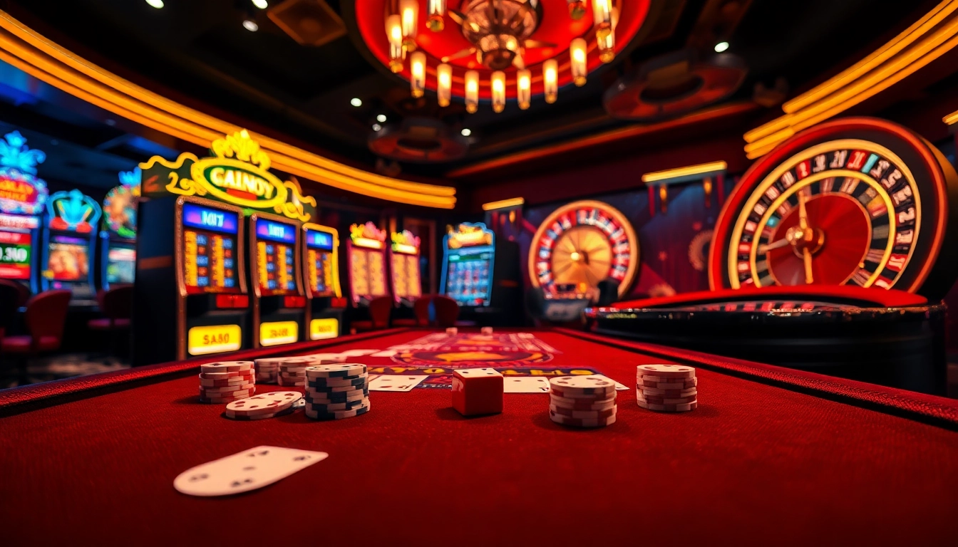 Players enjoying games at PG66's luxurious casino table with vibrant slot machines.
