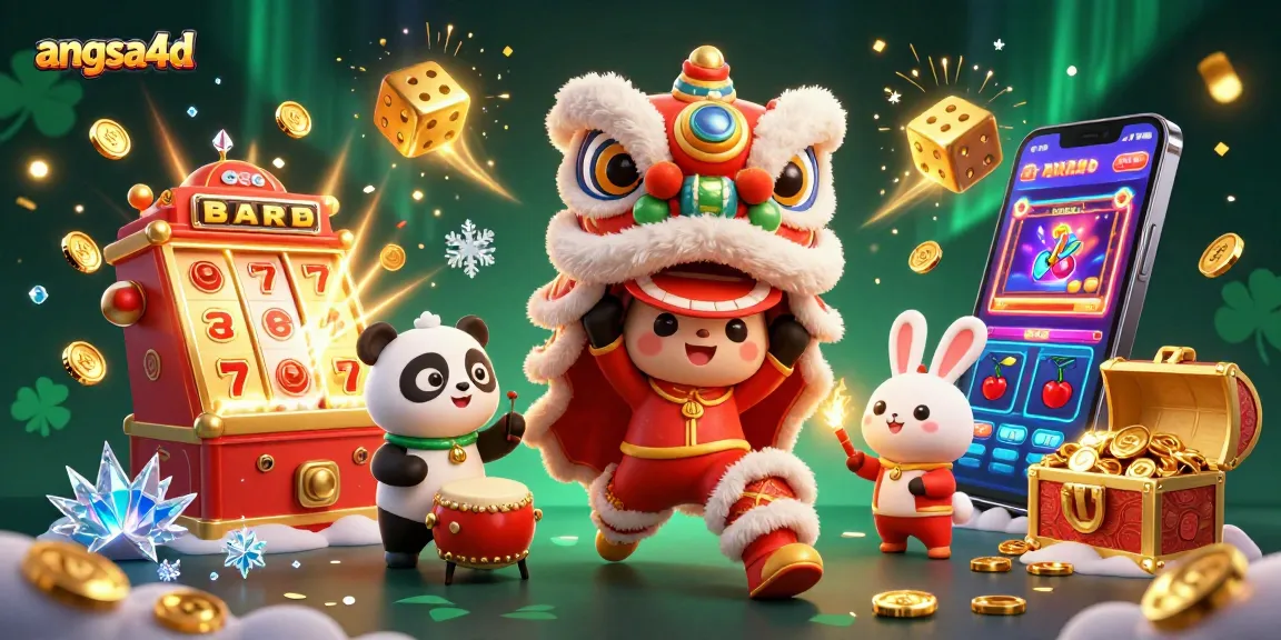 Experience the excitement of angsa4d with vibrant jackpot imagery and festive characters in a rich casino environment.