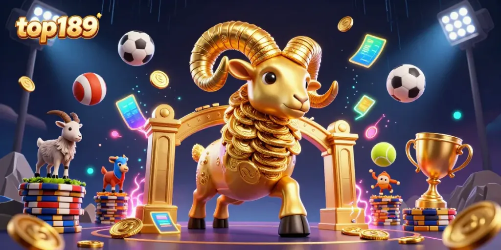 Top189 showcases an engaging online betting scene with dynamic sports elements and vivid colors.