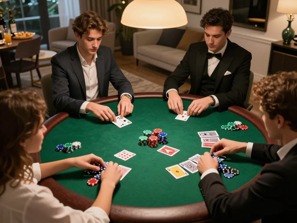 Rasakan malam permainan poker yang mendebarkan di rumah bersama teman-teman saat mereka menikmati EKOTOTO.