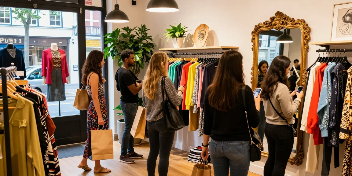 Customers exploring the latest ANTOHOKI fashion trends in a stylish urban store.