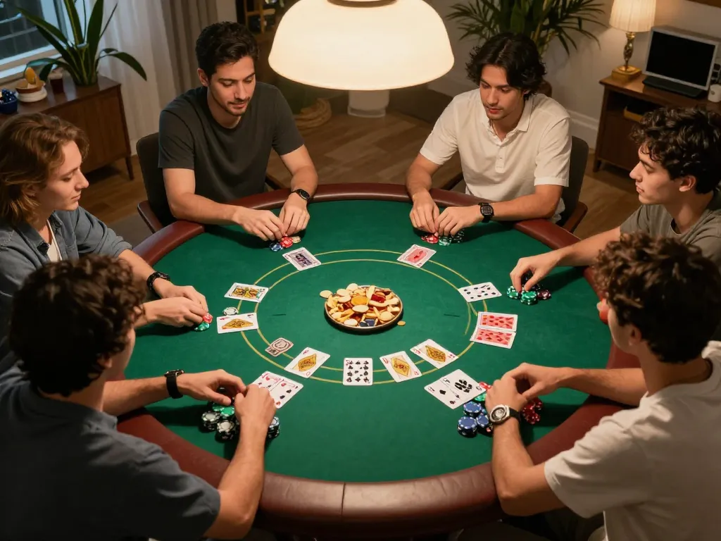 Friends enjoying a poker night illustrating strategic gameplay at winstrike69.
