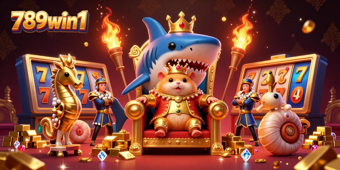Spin to win with 789win1 in a vibrant casino setting filled with golden treasures and dynamic characters.
