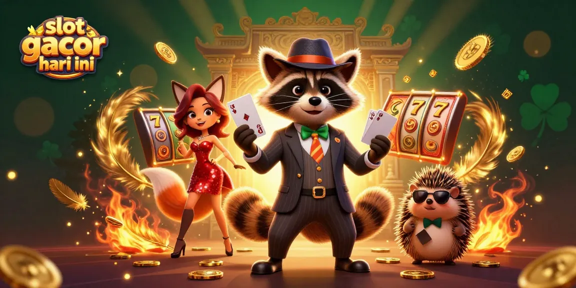 Engage with exciting slot gacor hari ini luck through a vibrant 3D casino scene featuring playful characters.