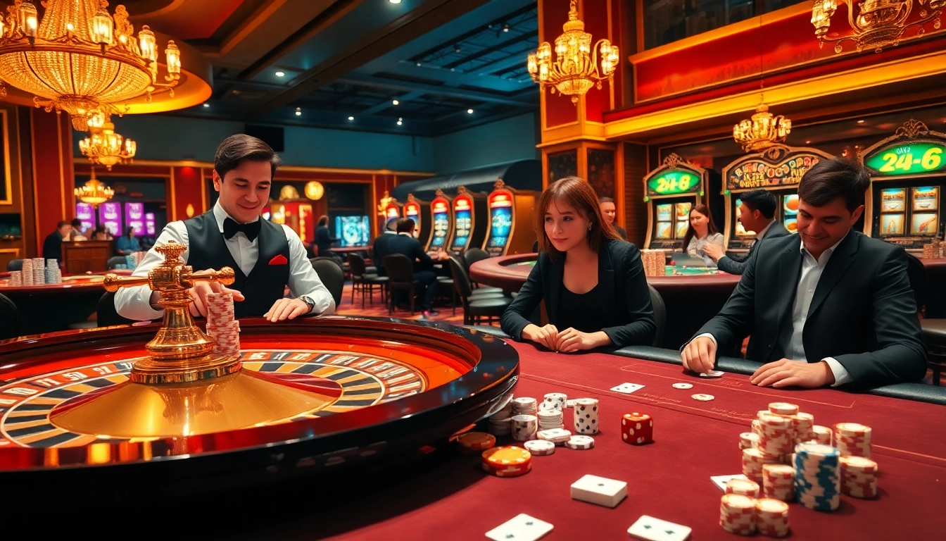 Engaging casino gameplay with Nhà Cái RR88 on a roulette table highlighting excitement and luxury.