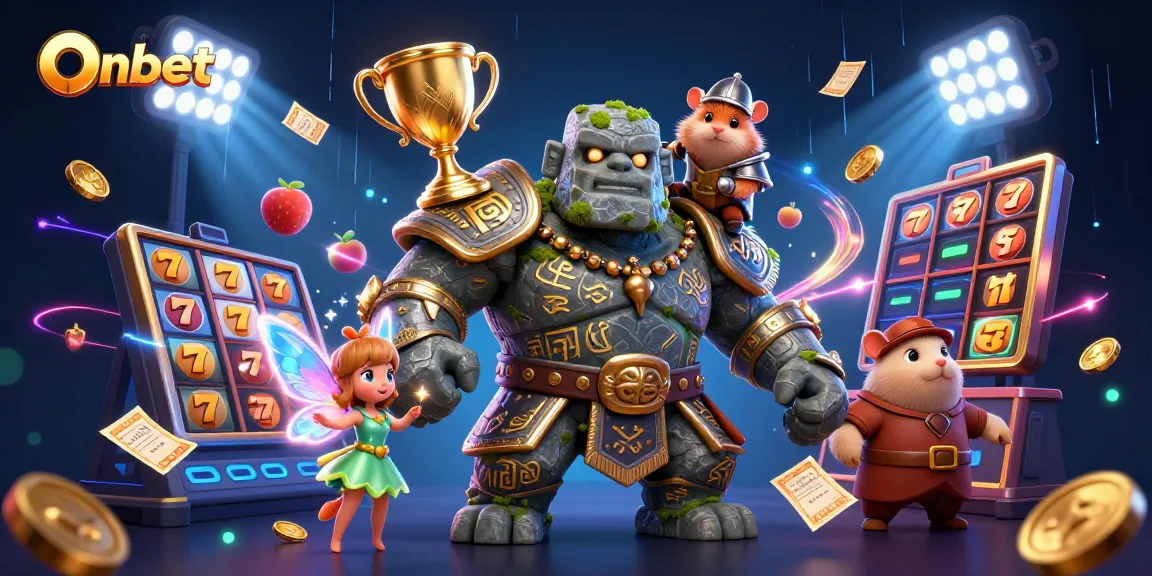 Onbet showcases a thrilling slot experience with vibrant characters and dynamic gaming elements.