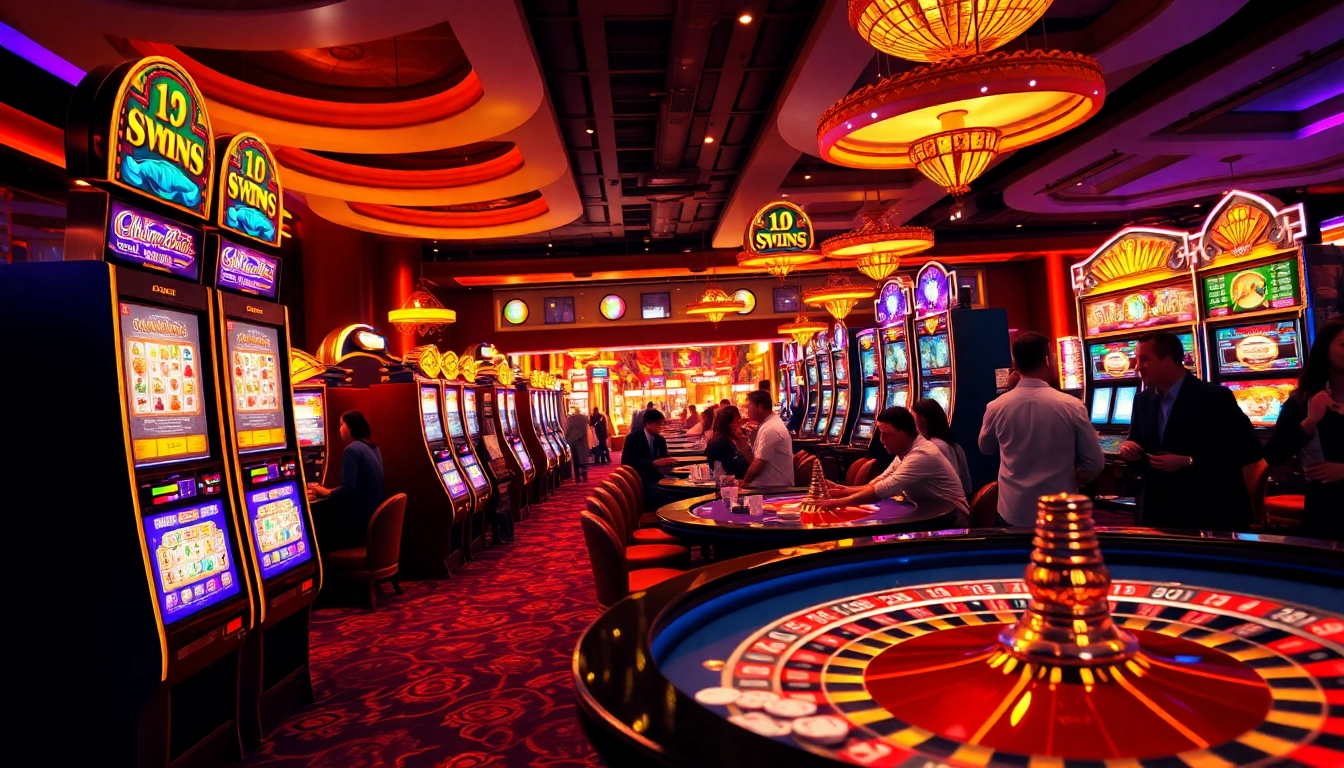 Erlebe casino spielen online mit aufregenden Spielautomaten und Roulettetischen in einer lebhaften Umgebung.