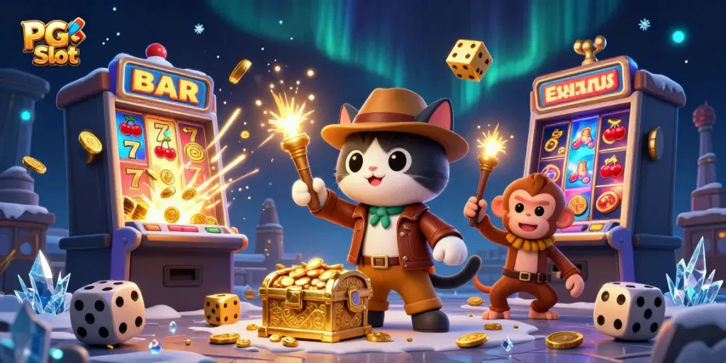 Menangkan PG Slot dengan petualangan kucing arkeolog dalam pencarian artefak kasino emas di kuil.